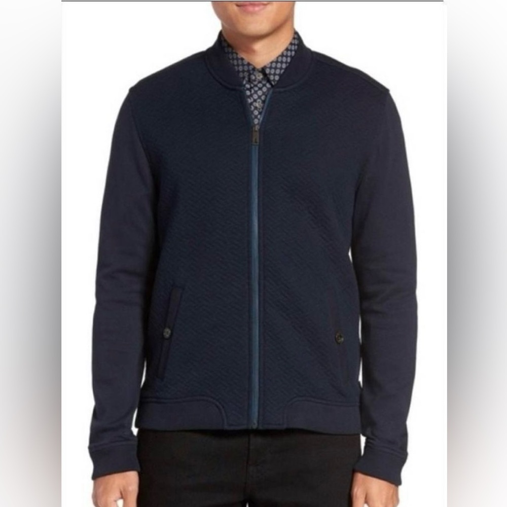 Ted Baker Men’s Bruno quilted bomber sweater jacket size 6